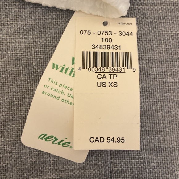 NWT Aerie Jacquard Wide Strap Scoop Bikini Top - Picture 4 of 4